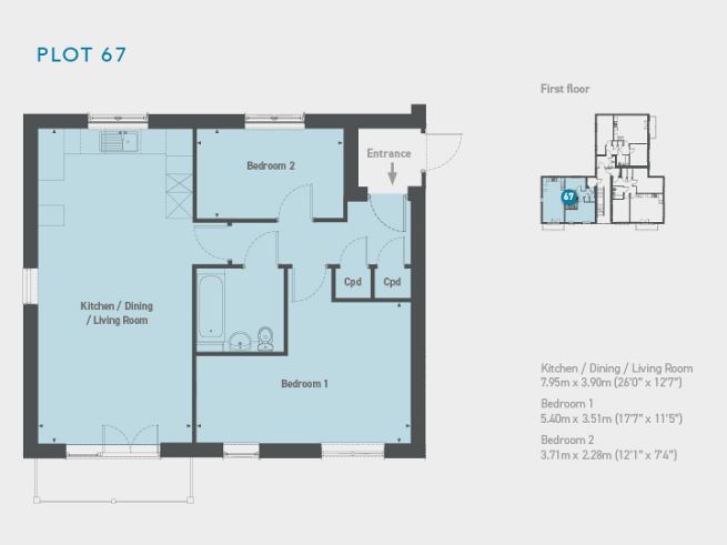 Floor plan 2 apartment - artist's impression subject to change